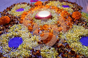 Rangoli flowers decorations celebration festival design