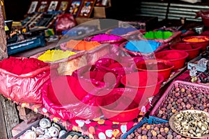 Rangoli powder for sale on Kathmandu street market