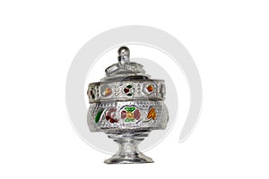 Rangoli Silver Plated Kumkum Dani Sindoor Box Silver