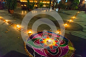 Rangoli at Tihar Deepawali festival and Newari New Year in Kathmandy