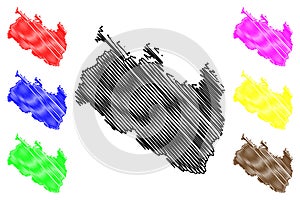 Rangpur Division map vector