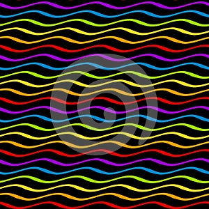 Raninbow waves seamless texture