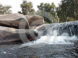 Raning water in river