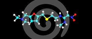 Ranitidine molecular structure on black