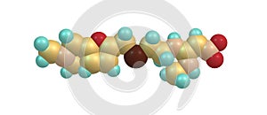 Ranitidine molecular structure on white