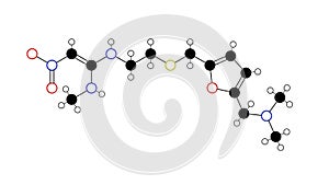ranitidine molecule, structural chemical formula, ball-and-stick model, isolated image histamine h2-antagonists photo