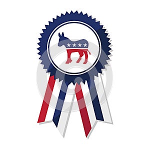 Democratic Party Badge vector illustration on white background