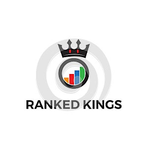 Ranked king logo vector template photo