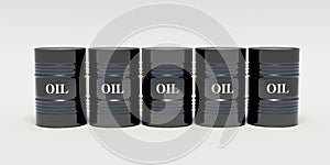 Ranked oil barrels on a white background photo