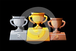 Ranked podium cups are silver, bronze and gold for the game.