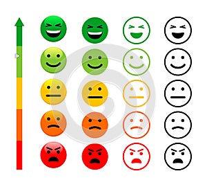 Ranking scale faces vector illustration