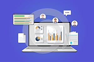 ranking on search engine, Search engine traffic, Testing website SEO, flat design conceptual