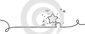 Ranking star line icon. Click rating sign. Best rank. Continuous line with curl. Vector