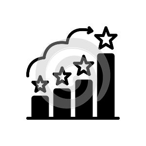 Black solid icon for Ranks, rating and satisfaction