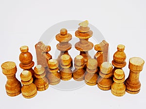 the ranks of the war squad in light brown color in the game of chess