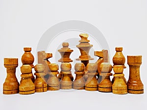 the ranks of the war squad in light brown color in the game of chess