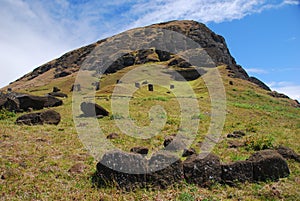 Rano Raraku quarry Easter Island (Rapa Nui) Chile