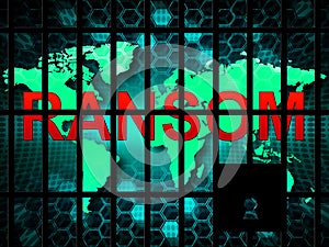 Ransom Computer Hacker Data Extortion 3d Illustration
