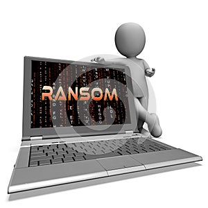 Ransom Computer Hacker Data Extortion 3d Rendering