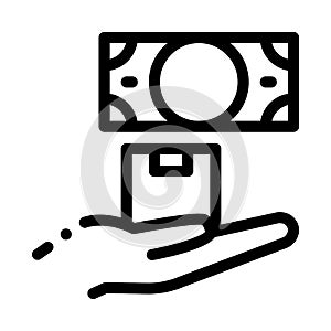 Ransom for money at pawnshop icon vector outline illustration