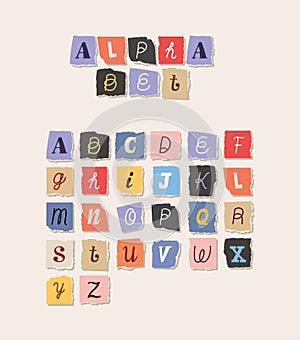 ransom note alphabet font poster