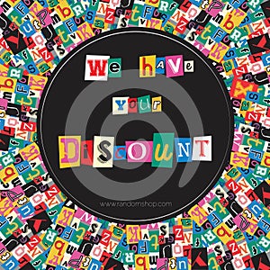 Ransom note discount flyer design template