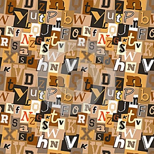 Ransom note kidnapper seamless pattern