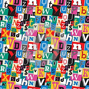 Ransom note kidnapper seamless pattern photo