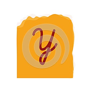 ransom paper with letter Y