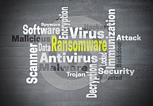 Ransomware antivirus immunization word cloud concept