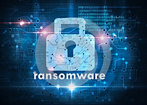 Ransomware attack cybersecurity concept