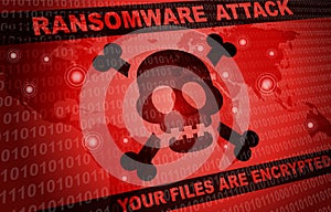 Ransomware attack malware hacker around the world background