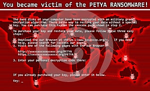 Ransomware computer virus cyber attack screen cool illustration