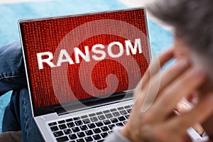 Ransomware Cyber Extortion Attack. Encrypted Files