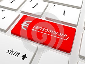 Ransomware Euro key on a keyboard