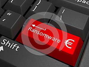 Ransomware euro key on keyboard