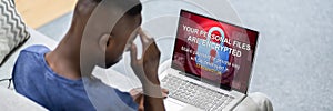 Ransomware Extortion Attack On Laptop
