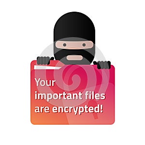 Ransomware holding a red folder with user documents.