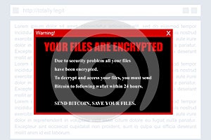 Ransomware message - encrypted files ransom