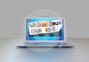 Ransomware Virus at a Laptop Computer