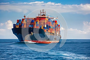 ransportation and logistics of container cargo ship photo