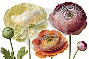 Ranunculus -These colorful and ruffled flowers