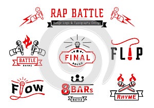 Rap battle badge logo and typography design