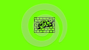 Rap bricks wall icon animation