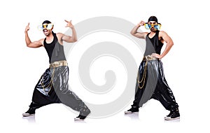 The rap dancer isolated on the white