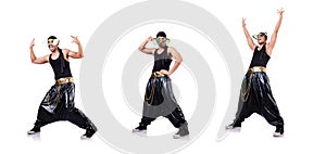 Rap dancer isolated on the white