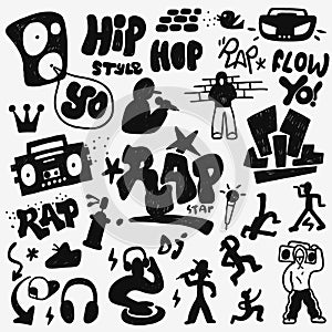 Rap doodles set