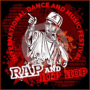 Rap hip hop graffiti - vector poster