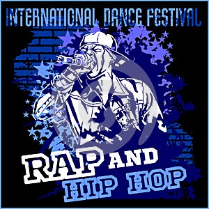 Rap hip hop graffiti - vector poster