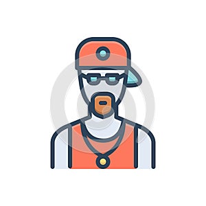 Color illustration icon for Rap, singer and musician photo